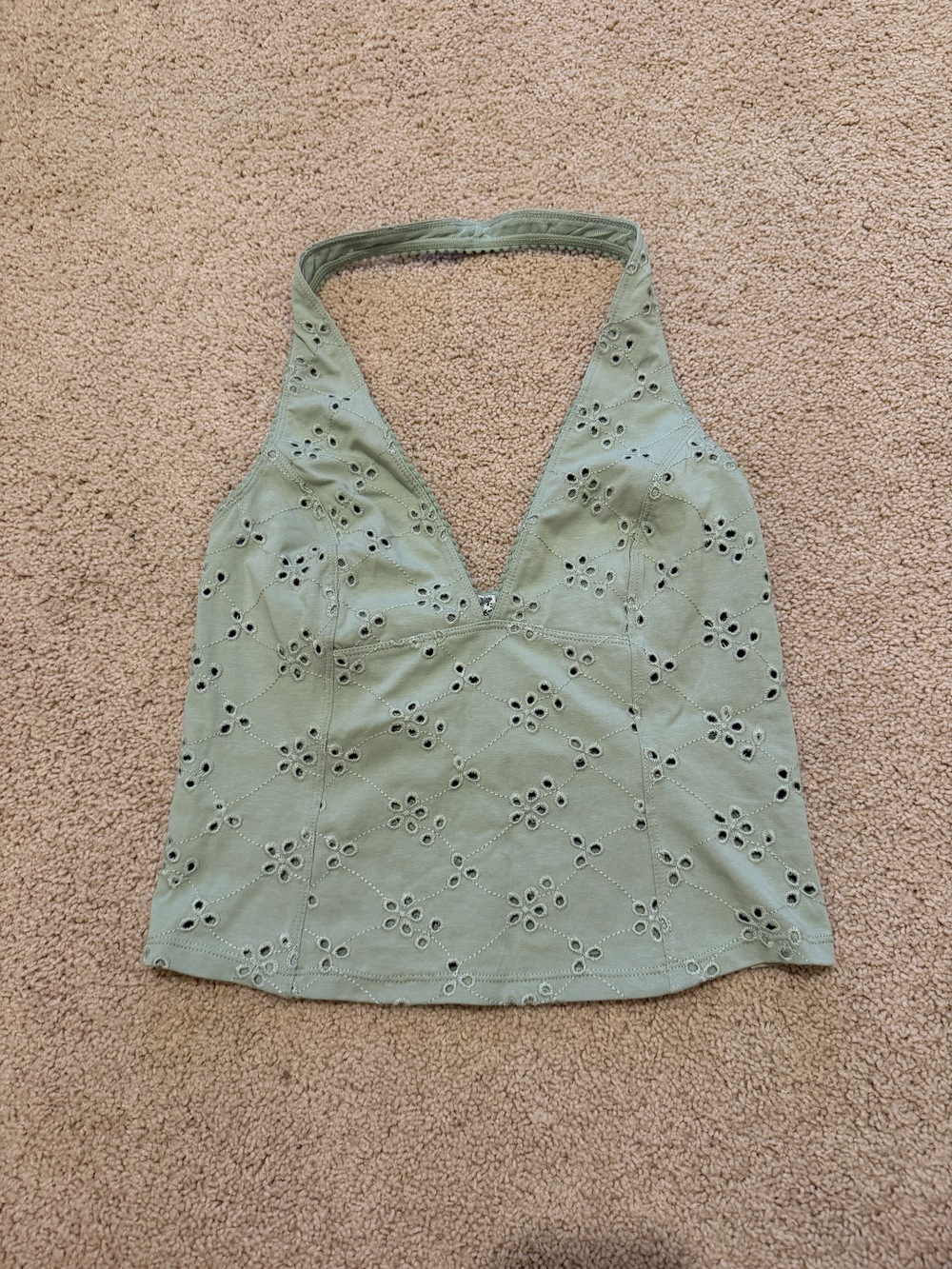 Intimately Free People Full Bloom Halter Top - Size S - Sage Green
